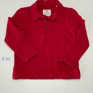 Little Sleepies holiday red long sleeve polo